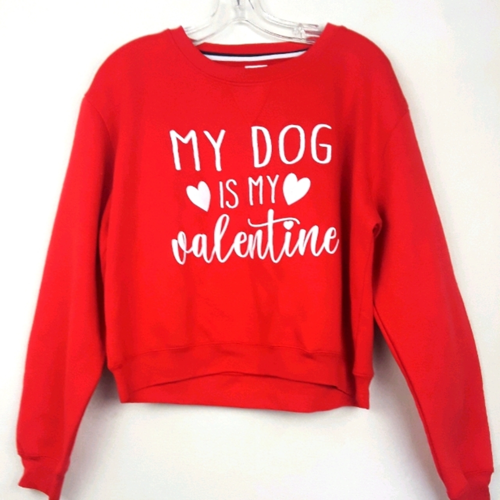 New Exist Red Graphic Crop Sweatshirt Juniors L